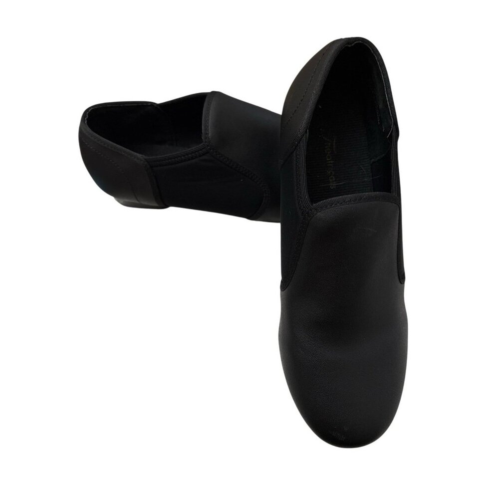 Theatrical Women's Jazz Black Slip-on Tap Shoes Size 8